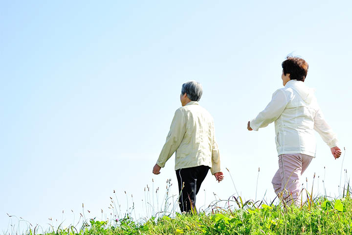 Couple walking in the park